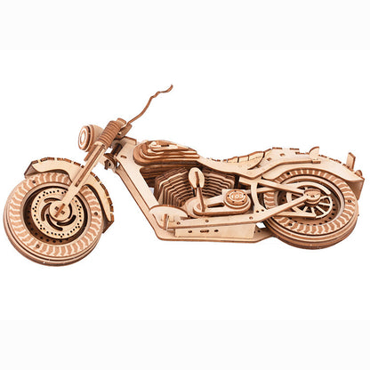 Wooden Puzzle Three-dimensional Simulation Motorcycle Model