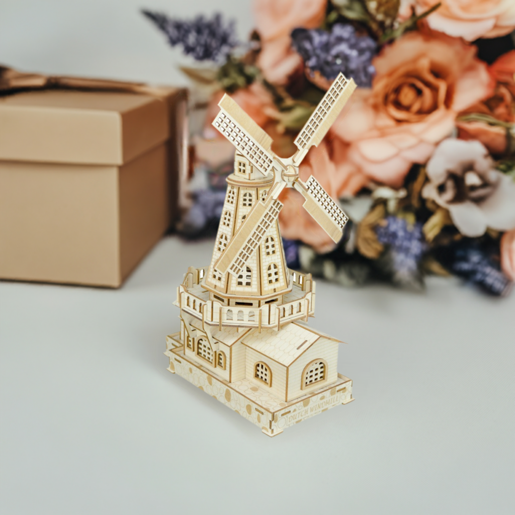 Wooden 3D Dutch Windmill Puzzle