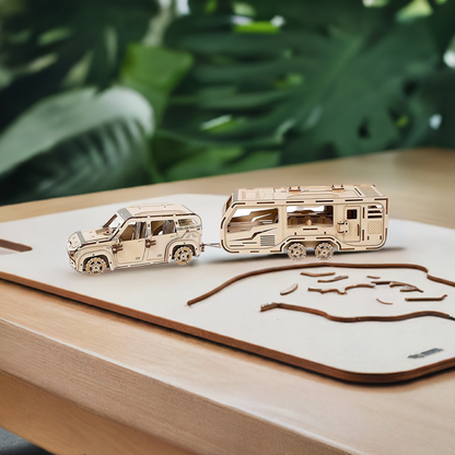 3D RV Car Wooden Puzzles Toys for Children Buildings Blocks Kits