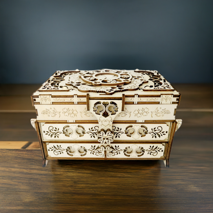 3D Wooden Hand Assembled Antique Jewelry Box Puzzle