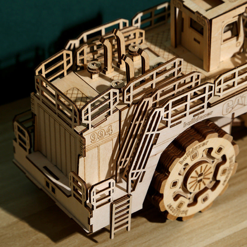 3D Wooden Forklift Bulldozer Puzzle